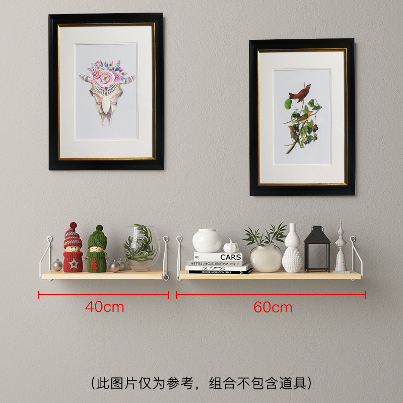 Picture of Punch-free Wall Storage Rack Bedside Projector Laminated Board Wall Hanging Board Living Room Wall Hanging Board