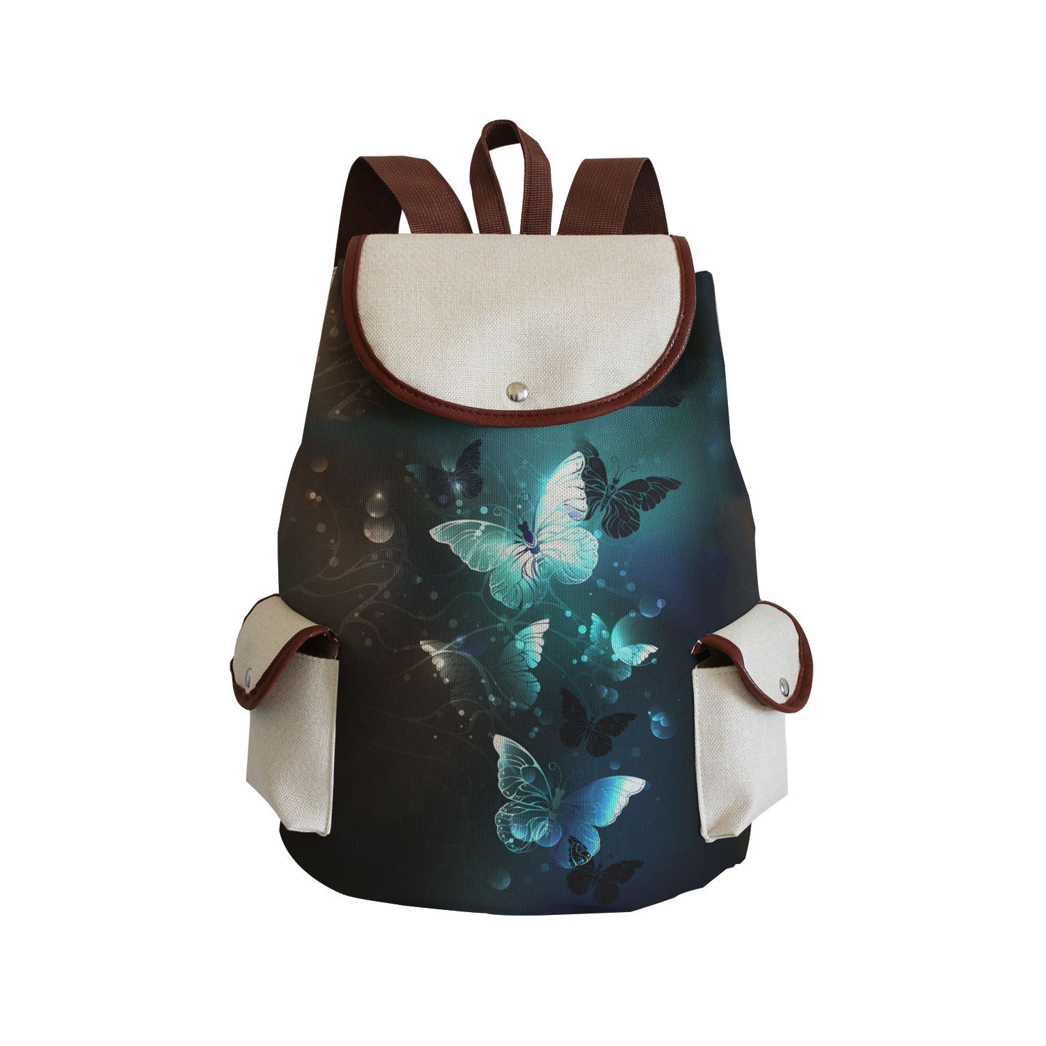 Picture of Cross-border Style Butterfly Printed Backpack ins Style Large Capacity Women's Multifunctional Backpack Portable Student Schoolbag