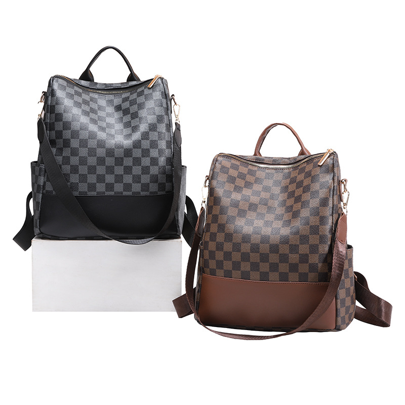 Picture of High-value Plaid Anti-theft Women's Backpack 2023 New Large Capacity Three-use Backpack Women's All-match Lightweight Bag