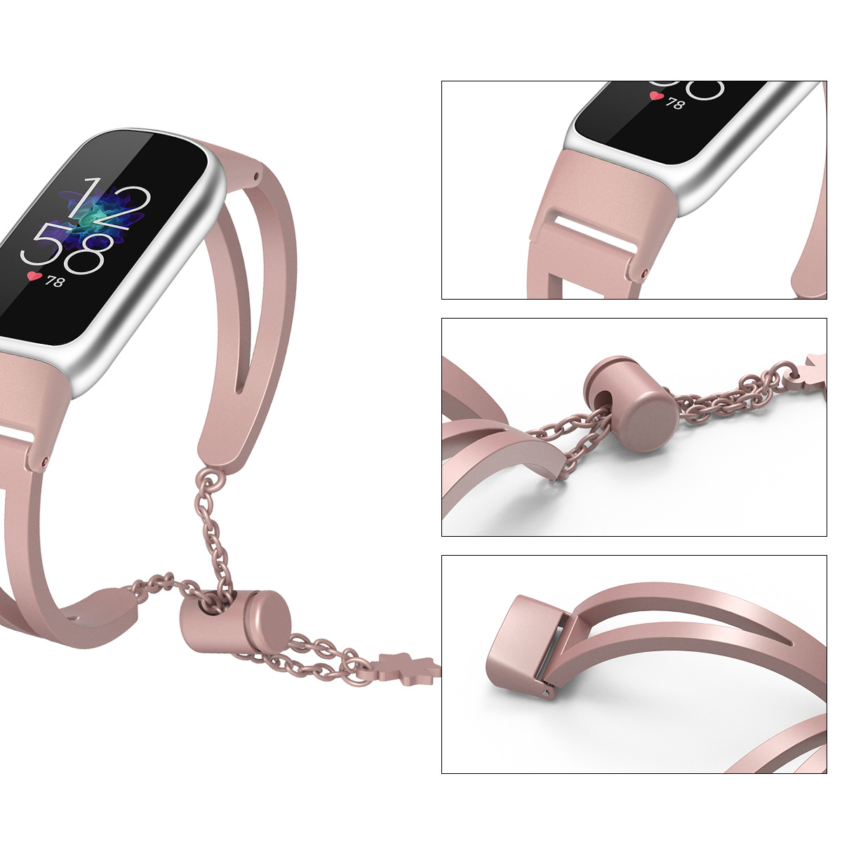 Picture of New Metal Smart Watch Band for Fitbit Luxe Alloy Bracelet Strap Steel Band Sports Wristband