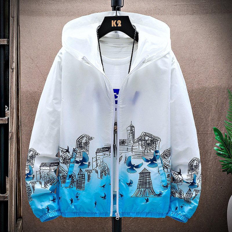 Picture of New summer sun protection clothing men's lightweight breathable hooded gradient skin clothing Outdoor Fishing Couple sun protection clothing women
