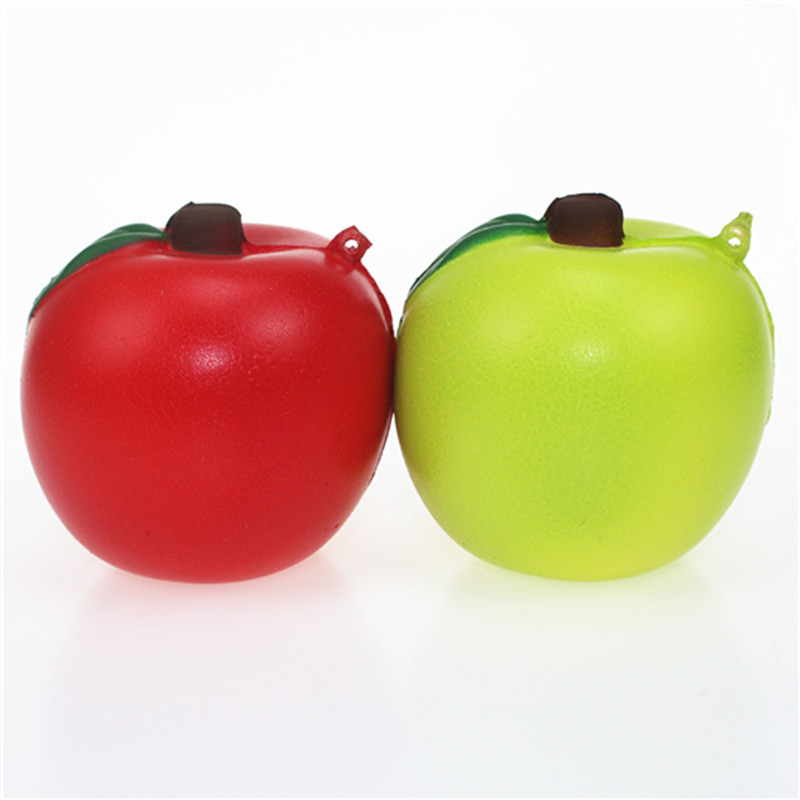 Slow rebound temperature change small Apple toy pu simulation Green Apple decompression toy pendant ornaments pinch music