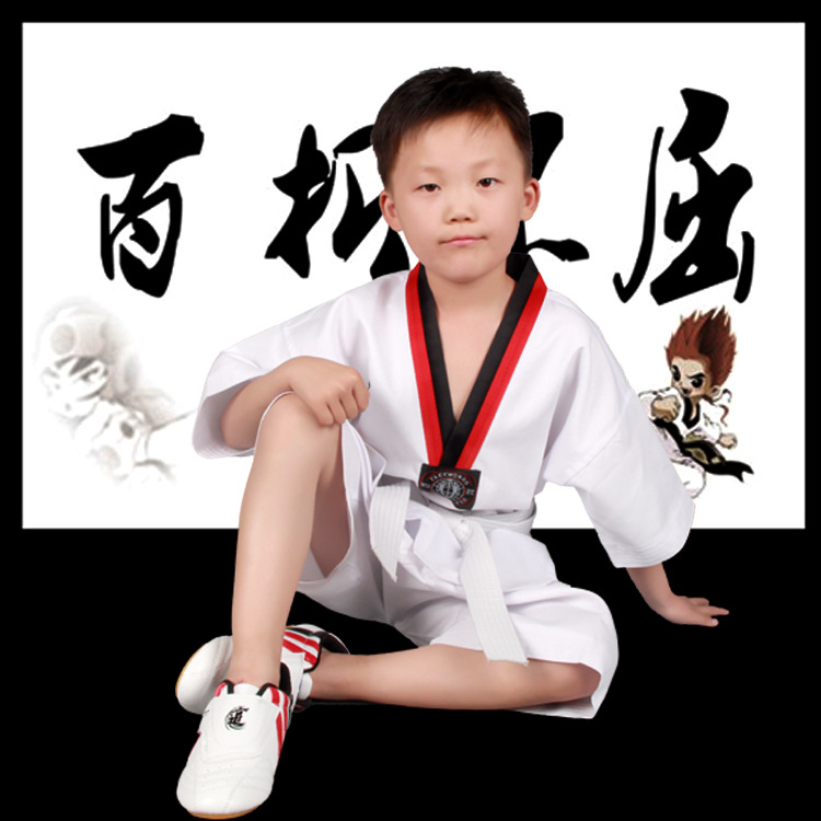 Picture of Factory supply embroidery printing all colors of cotton taekwondo clothing custom logo in stock can be shipped