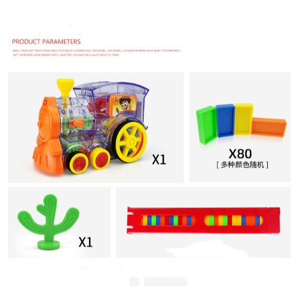 Picture of Cross-Border Specially Designed for Dominoes, Kidsren's Automatic Signs, Electric Train Toys, 80 Bone Signs