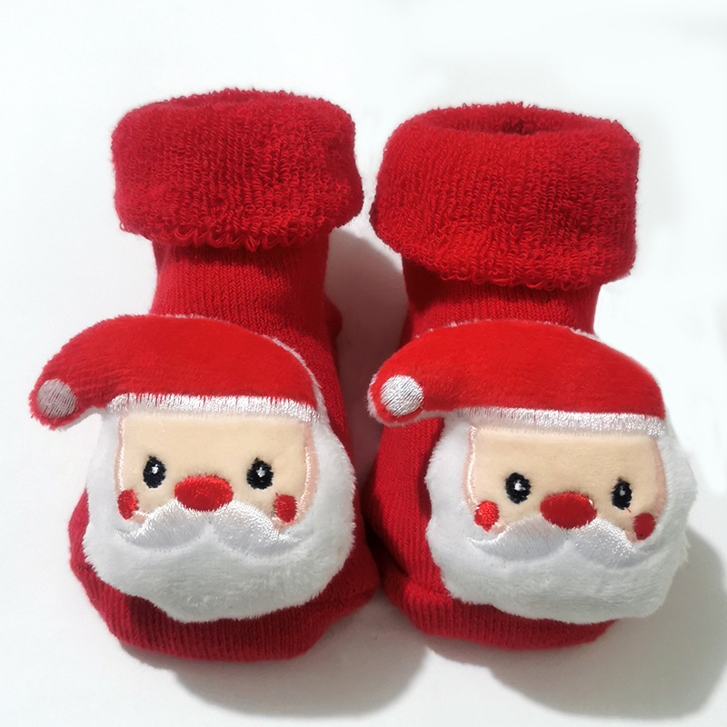 Picture of Newborn baby baby terry socks autumn and winter thick non-slip Christmas socks toddler red floor socks wholesale