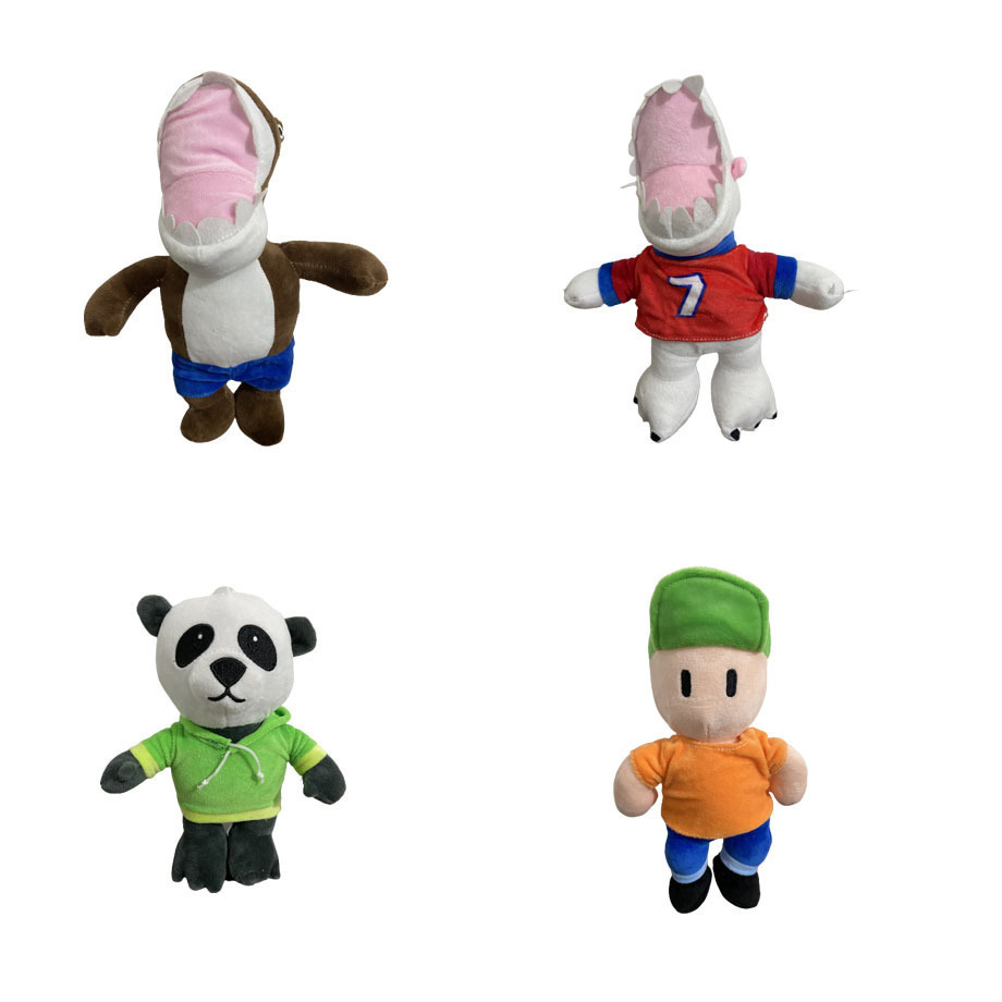 Cross Border New Product Stumbling Guy Plush Toy Cute Cartoon Doll Green Hat Panda Hippo Dragon
