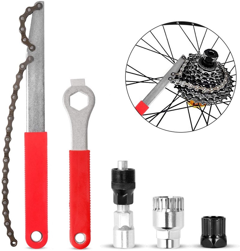 Picture of Bicycle flywheel removal tool chain wrench card fly fixing tool Bowl set removal card fly tool