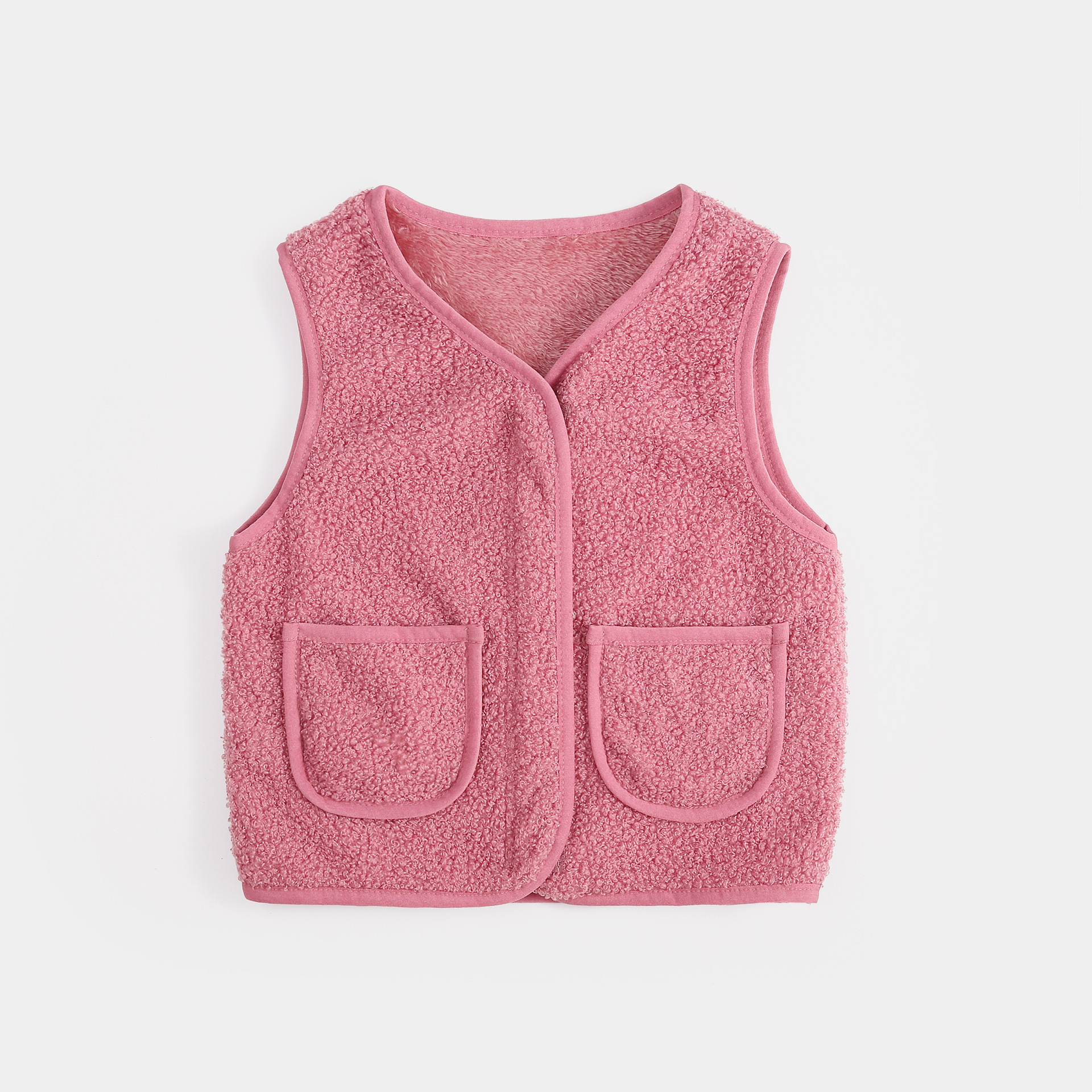 Picture of Children's Lamb Fleece Vest Autumn and Winter New Boys and Girls Wear Baby's Western Style Fleece-Lined Thickened Double-Sided Fleece Vest
