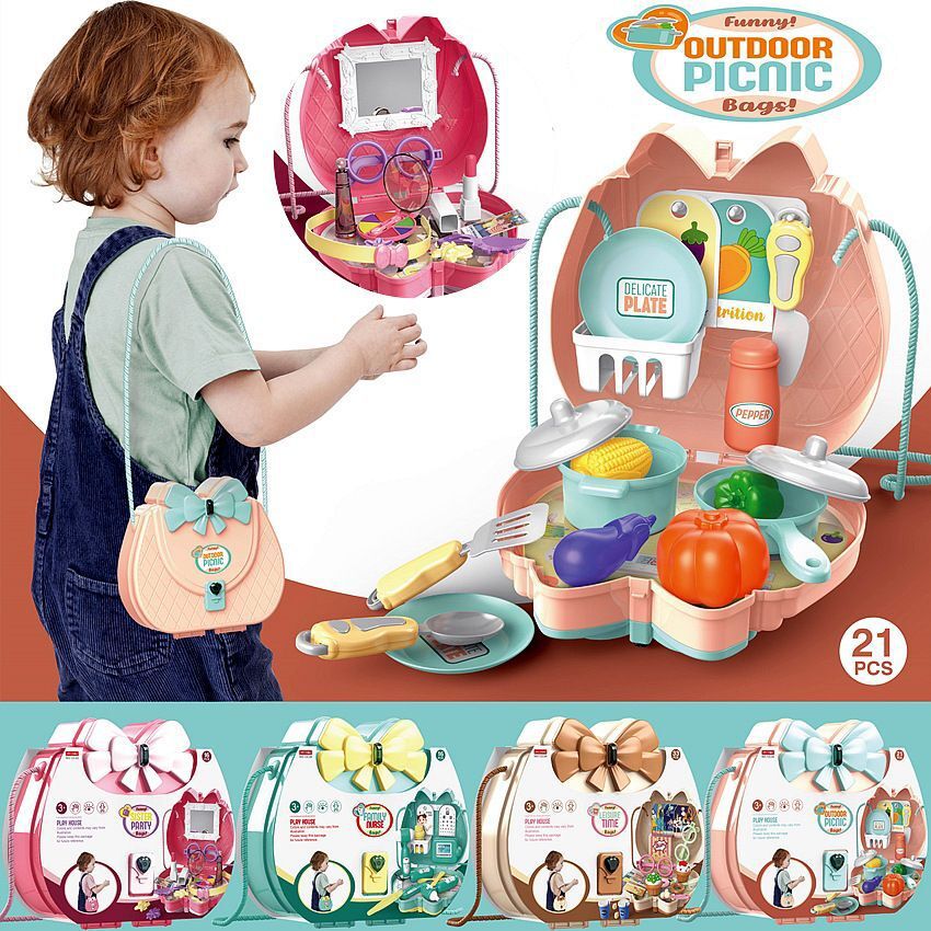 Picture of Cross-Border Girls' One-Shoulder Fashionable Small Bag Play House Toy Girl's Simulation Makeup Medicine Box Set Children's Day Gift