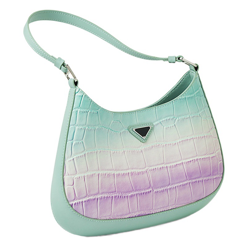 Bag Cross-border Genuine Leather Women's Bag Casual Niche Design Underarm Bag European and American hobo Saddle Bag Green Shoulder Bag
