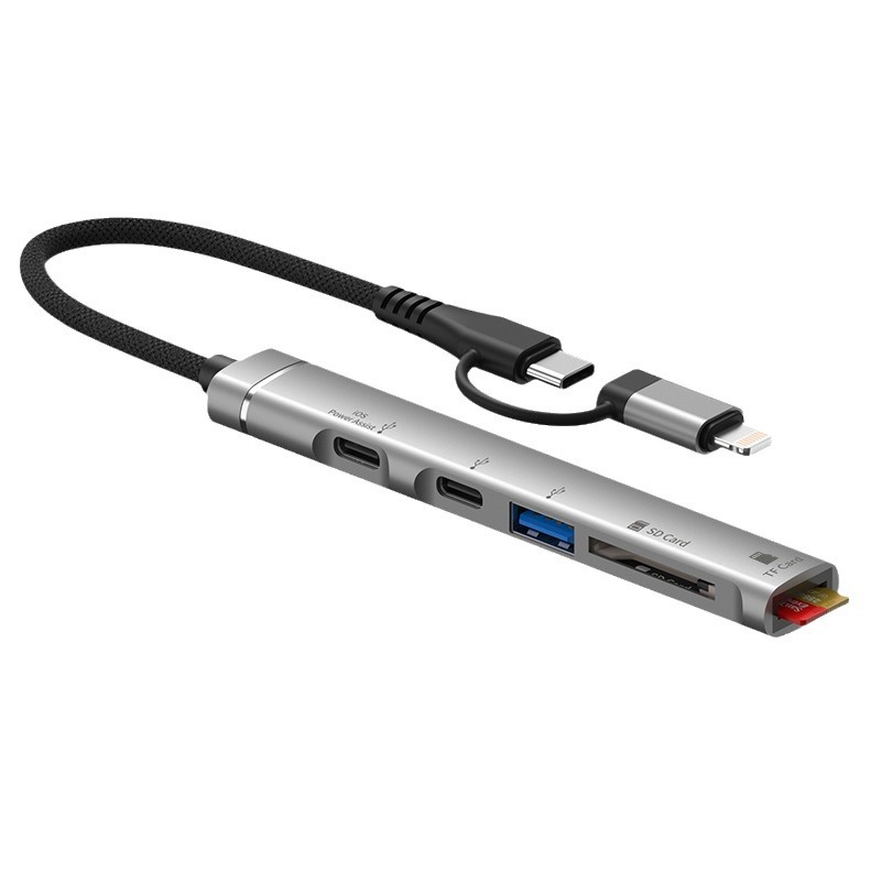Picture of For Apple Huawei Type-c Mobile Phone Computer Metal Card Reader Multi-function SD Card U Disk TF Card Reader