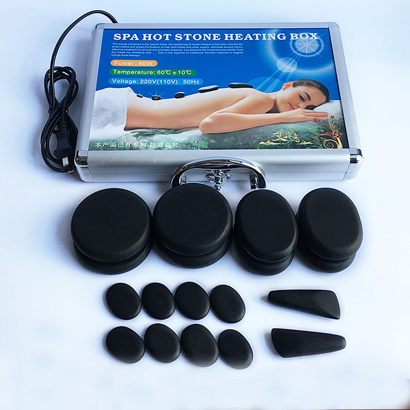 Picture of Jinbolan SPA volcanic energy stone heating box set of 16 pieces automatic constant temperature hot stone set massage Stone