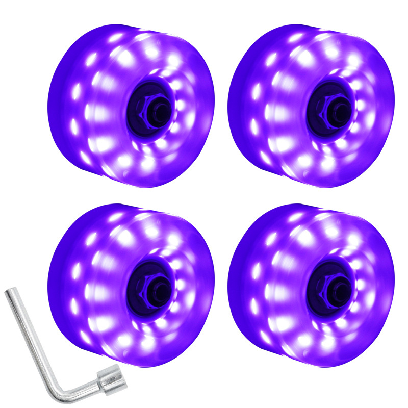 Picture of High Flash Six-light Double Row Roller Skate Luminous Wheel Four-wheel Roller Skate Flash Wheel Skating Rink Indoor Outdoor Wheels