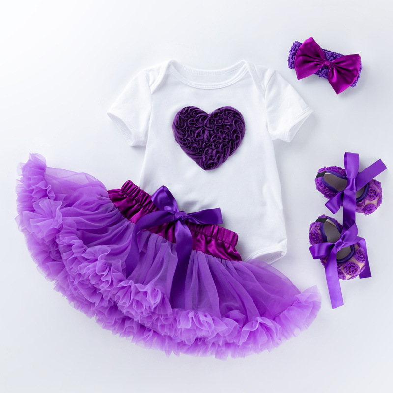 Picture of Cross-border ins Children's Wear Mother's Day Gift Baby Girl Cartoon Hare Purple Pouce Dress Set Baby Skirt