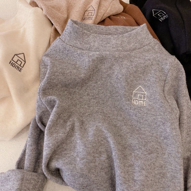 Picture of Children's self-heating bottoming shirt autumn and winter boys and girls half turtleneck warm inner Top Baby long sleeve T-shirt fashion
