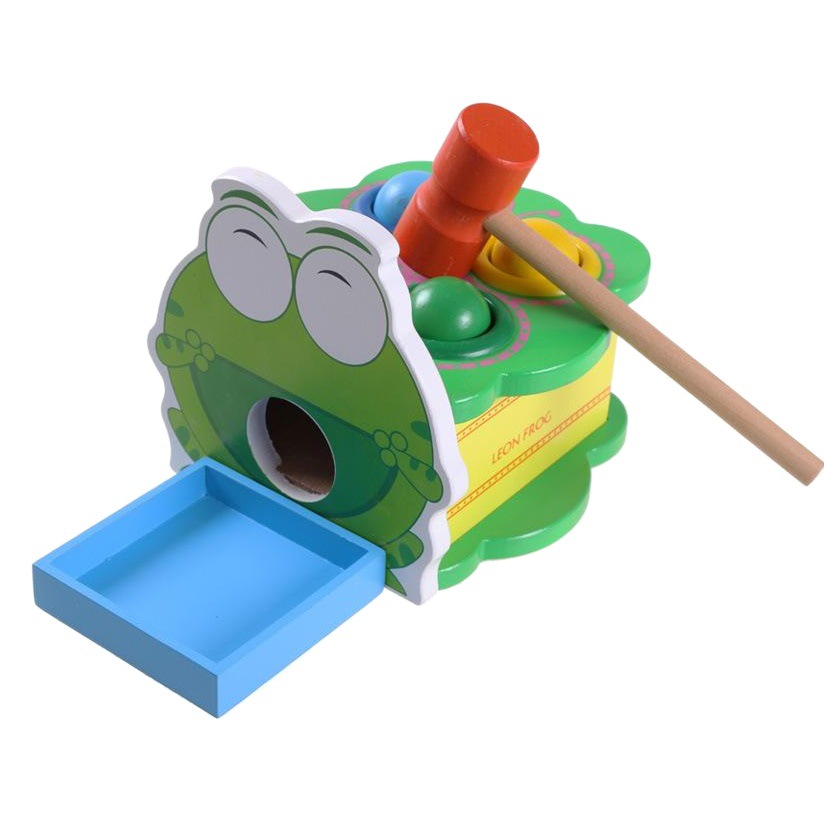 Cartoon animal beating table children's beating table early education wooden puzzle baby hands-on hamster toy