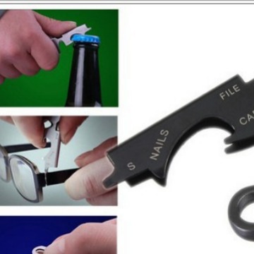 Picture of Factory Direct Sales Edc Tool Buckle Stainless Steel 8-in-1 Keychain Portable Gadget Multi-Function Key Clip