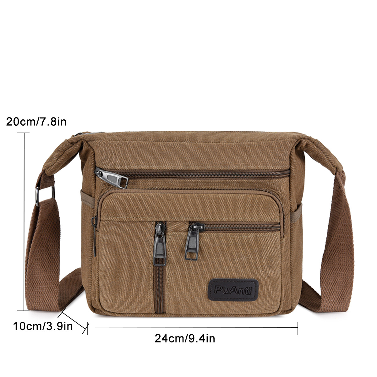 Picture of Canvas Bag Men's Shoulder Bag Casual Canvas Straddle Bag Student Satchel Multi-Layer Bag Factory Direct Printable