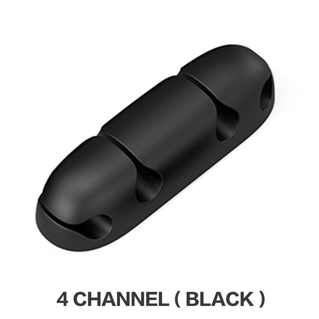 Picture of Silicone cable winder desktop power cord wire storage clip data cable organizer self-adhesive cable card