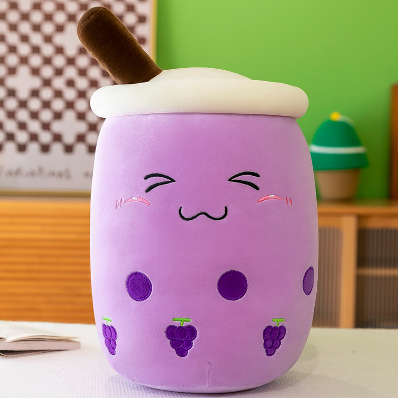 Picture of Simulation fruit milk tea cup pillow plush toy large bubble tea Doll Doll Gift cross-border foreign trade