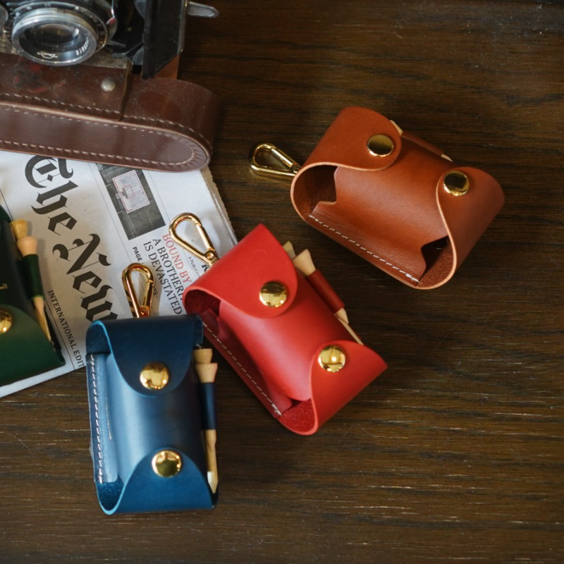 Picture of Outdoor Sports Golf Portable Ball Bag Ball Nail Leather Case European and American Retro Leather Golf Storage Waist Bag