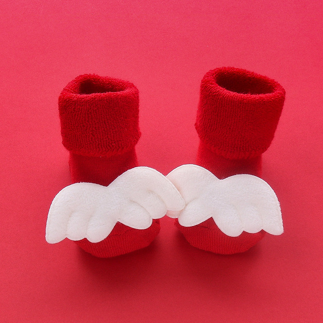 Picture of Newborn baby baby terry socks autumn and winter thick non-slip Christmas socks toddler red floor socks wholesale