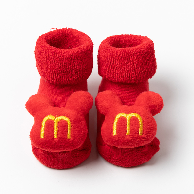 Picture of Newborn baby baby terry socks autumn and winter thick non-slip Christmas socks toddler red floor socks wholesale