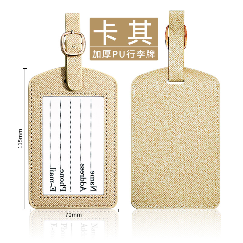 Picture of Simple Thickened PU Luggage Tag Aircraft Boarding Card Creative Suitcase Tag Check-in Luggage Tag Plus Printing