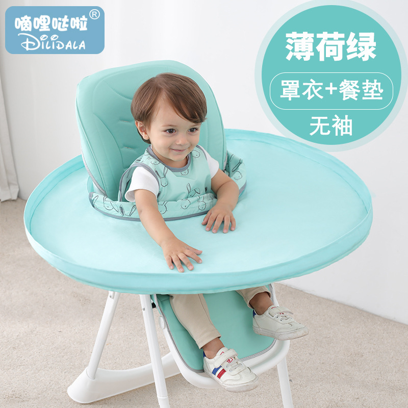 Picture of Blw Independent Feeding Baby Food Supplement Tableware Anti-Dirty Artifact Baby Dining Table and Chair Pad Feeding Bib Tray