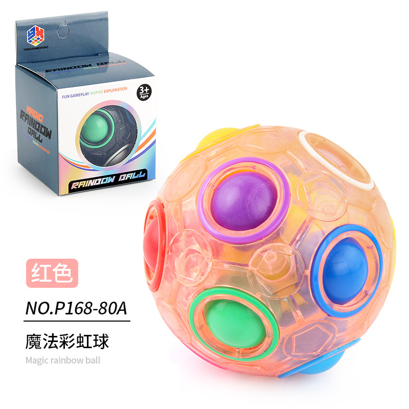 Picture of Cross-border Amazon Rainbow Ball Decompression Spinning Top Children's Educational Round Twelve-hole Mixed Color Magic Ball Toy