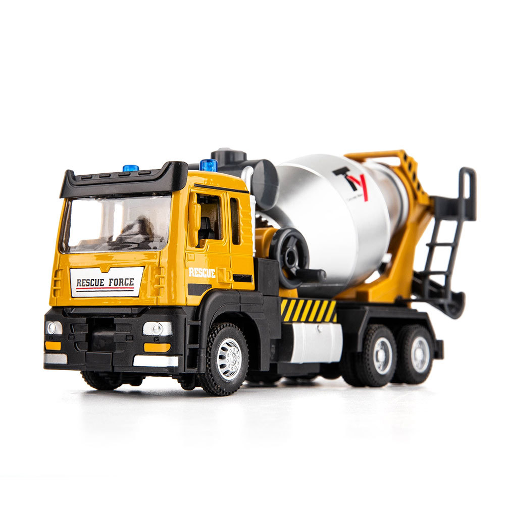 Picture of Alloy engineering vehicle can discharge mixer excavator children's simulation model light music back car toy