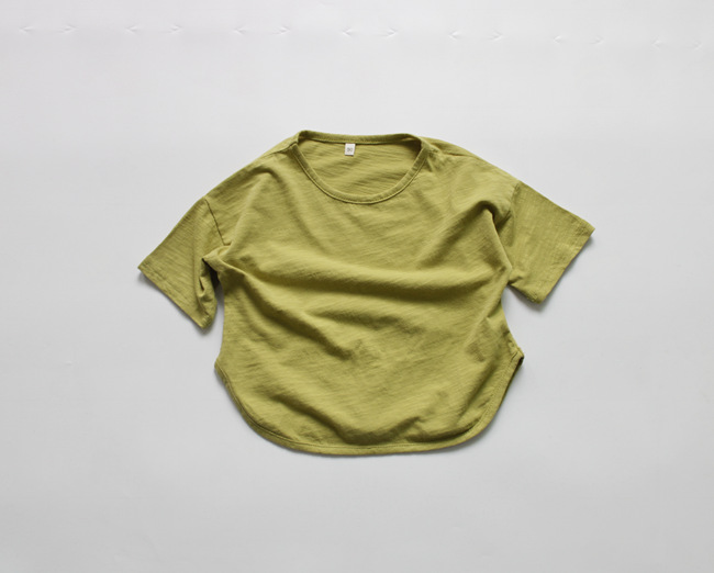 Picture of Spring Pure Color Kidsren's Bottoming Shirt Korean Style Girls T-Shirt Round Neck Loose Boys Summer Top Short-Sleeved Cotton Dropshipping