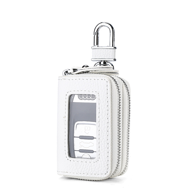 Picture of Genuine leather key bag men's double zipper car key set cross-border retro first layer cowhide key bag wholesale