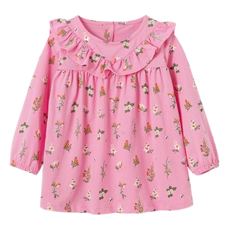malwee autumn girls dress small and medium-sized children's new children's skirt wholesale printed long sleeve children's skirt generation hair