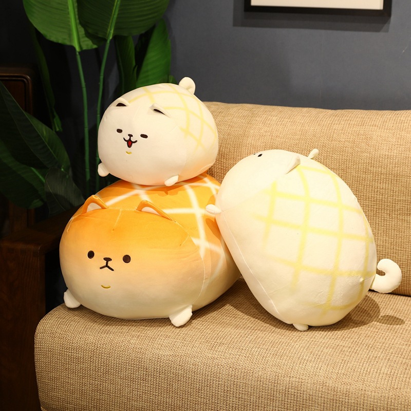 Creative Pineapple Bread Shiba Inu Doll Fat Lying Shiba Inu Dog Pillow Stuffed Toy Pet Super Cute
