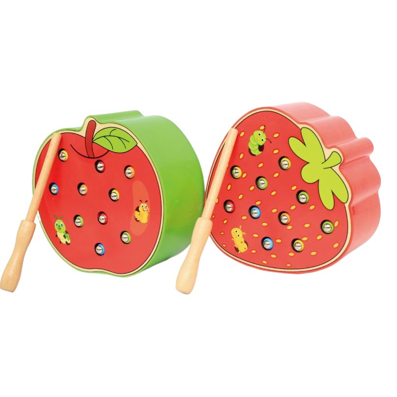 Wooden Insect Eating Fruit Magnetic Insect Catching Game Kidsren's Montessori Early Education Teaching Aids Hand-Eye Coordination Concentration Toys