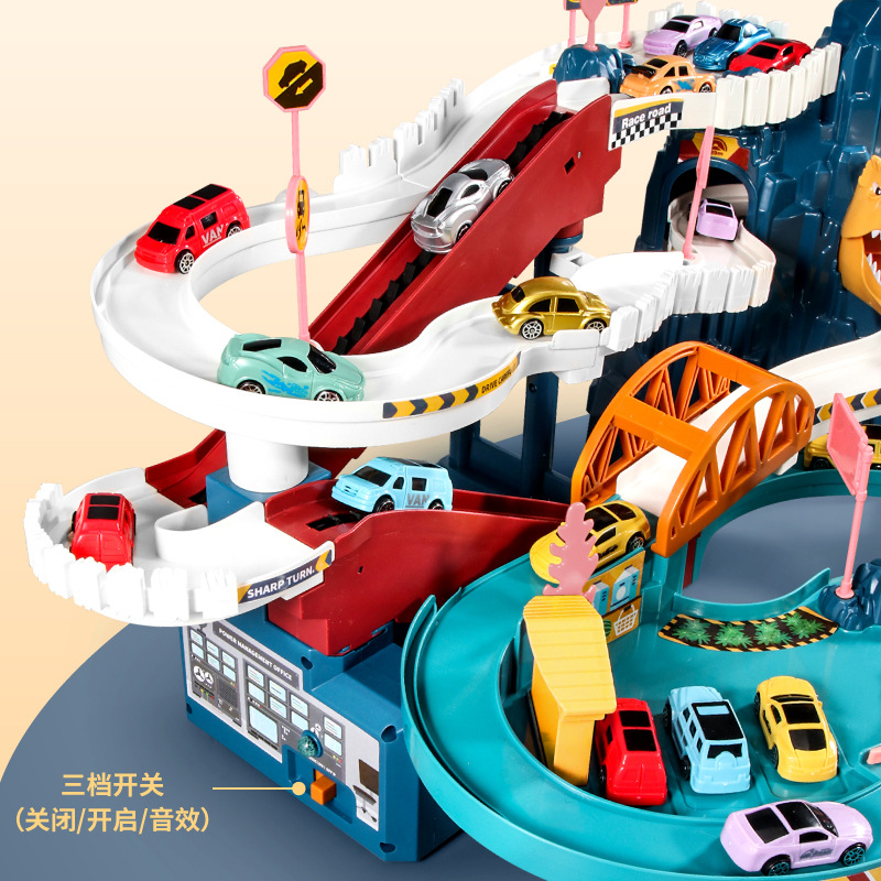 Picture of Lion Mountain Highway Rail Car Parking Lot Building Children's Electric Toy Light Adventure 6 Boys 3 Gifts
