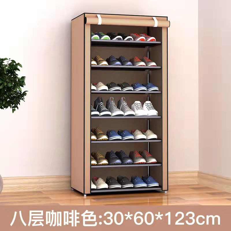 Picture of Simple Shoe Rack Multi-layer Steel Pipe Assembly Dustproof Shoe Cabinet Student Dormitory Home Storage Cabinet Economical Shoe Cabinet Shoe Rack