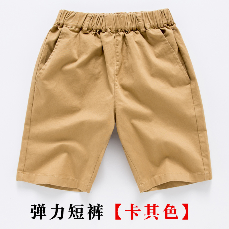 Picture of Children's Shorts Boys and Girls Cotton Blue Pants Summer Thin Pants Students khaki School Pants