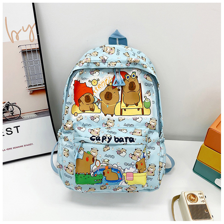 Picture of Cartoon Cute Capybara Bag Backpack Printed Kabibala Backpack Large Capacity All-match Student Schoolbag