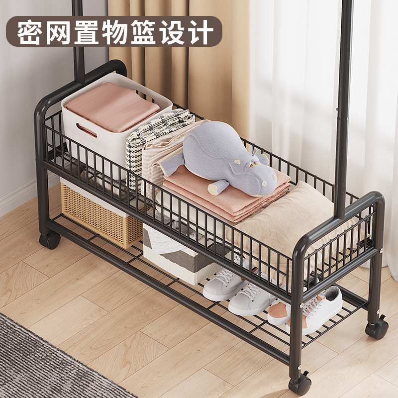 Picture of Simple clothes hanger floor folding indoor balcony bedroom clothes hanger indoor coat rack bedside clothes hanging artifact