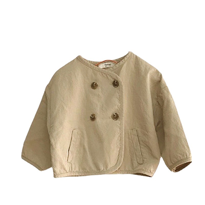 Picture of Children's Spring New Style Coat Trendy Coat for Boys and Girls Japanese and Korean Style Loose Washed Retro Cardigan Outer Jacket 2