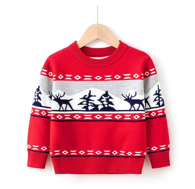 Picture of 2023 Europe and the United States new children's Christmas sweater children's clothing girls boys autumn and winter cartoon pullover sweater