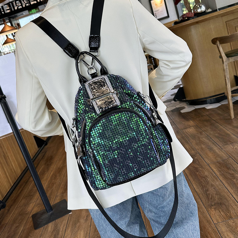 Picture of Western Sequined Fashion Backpack for Women 2025 New Style Versatile Backpack Niche Multi-Purpose Wideband Crossbody Bag Trendy