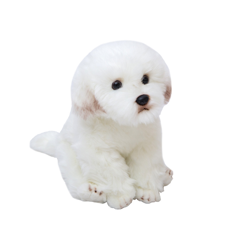 Picture of Simulation marzis dog doll cute plush toy white dog decoration soothing doll birthday gift