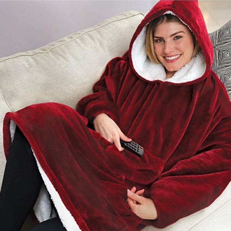 New Tv Lazy Blanket Cold-Proof Hooded Nightgown Outdoor Warm Clothing Cashmere Tv Blanket Fleece Winter Style