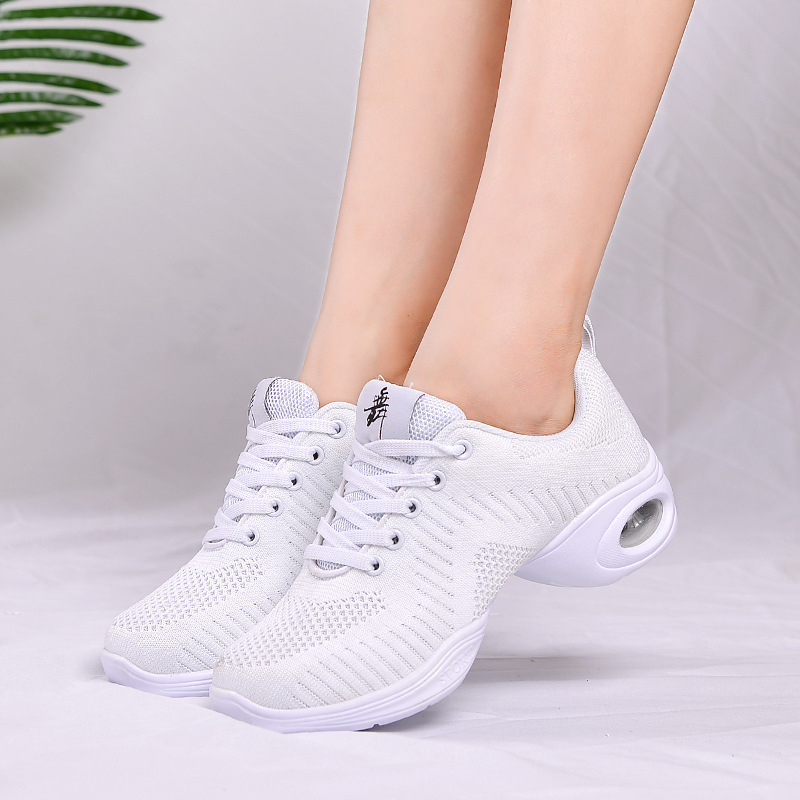 Picture of New soft-soled square dance shoes adult sailor jazz shoes dance shoes fly woven mesh hollow dance shoes women