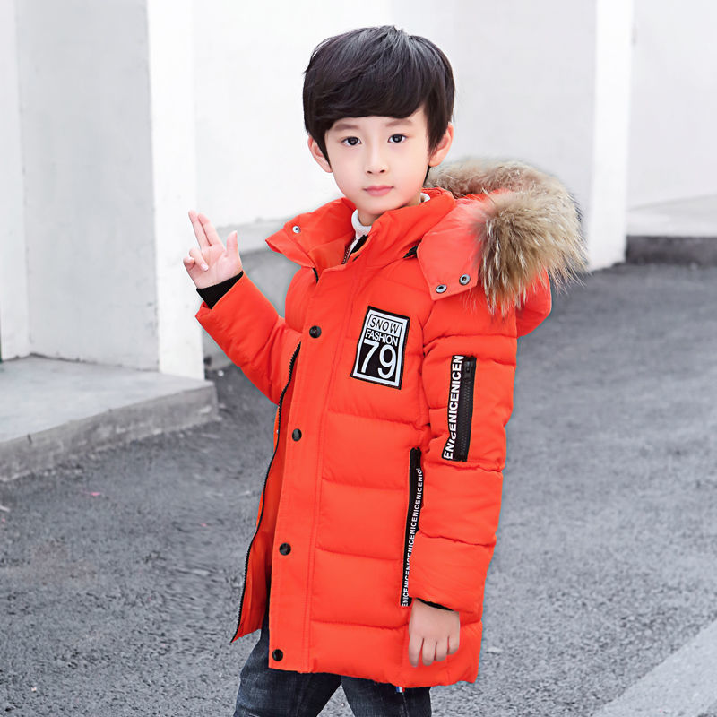Picture of 2020 new autumn and winter boys' medium and large children's cotton-padded coat long western style winter coat down cotton-padded coat cotton-padded jacket