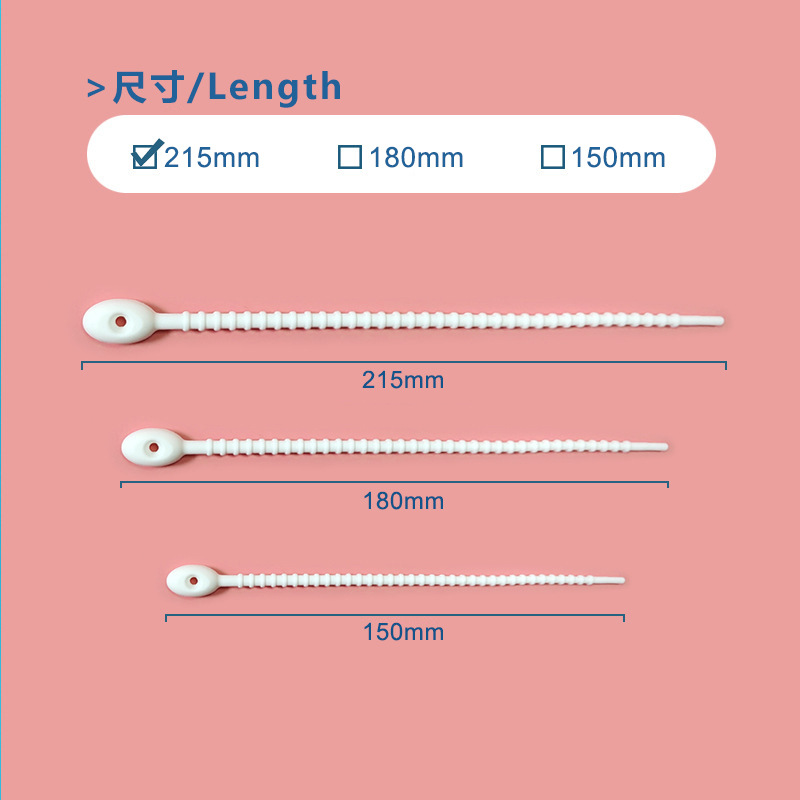 Picture of 215mm color silicone cable tie DIY jewelry pendant chattering blind box doll lanyard data cable storage winder