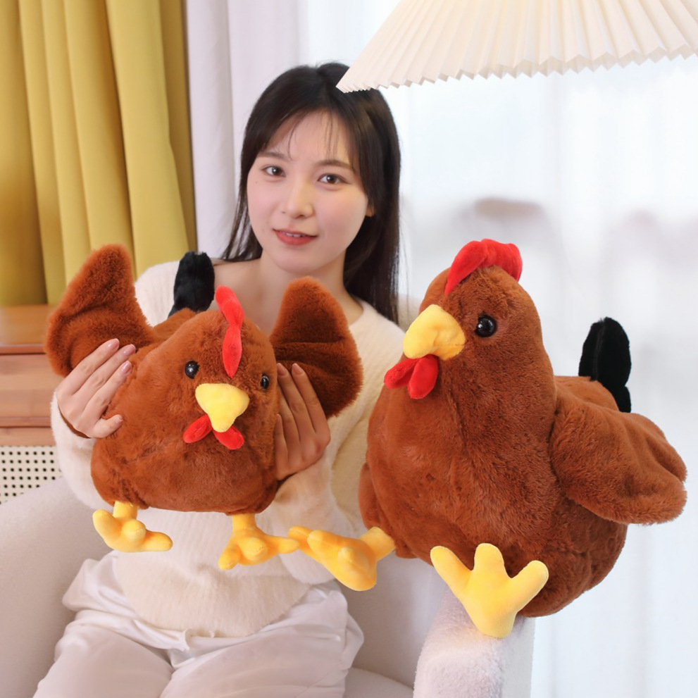 Simulation Old Hen Doll Cute Big Rooster Iron Rooster Plush Toy Realistic Poultry Animal Pillow Props